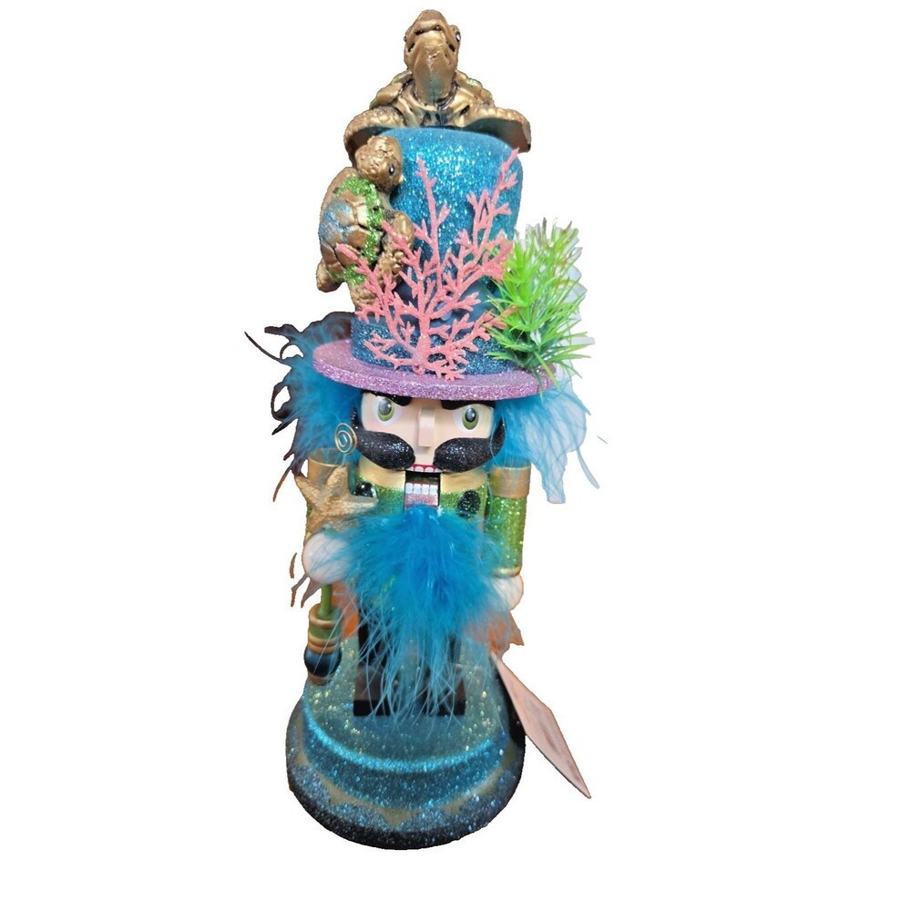 KURT ADLER Hollywood Nutcracker with Sea Turtle Hat, 11-Inch New w Tags